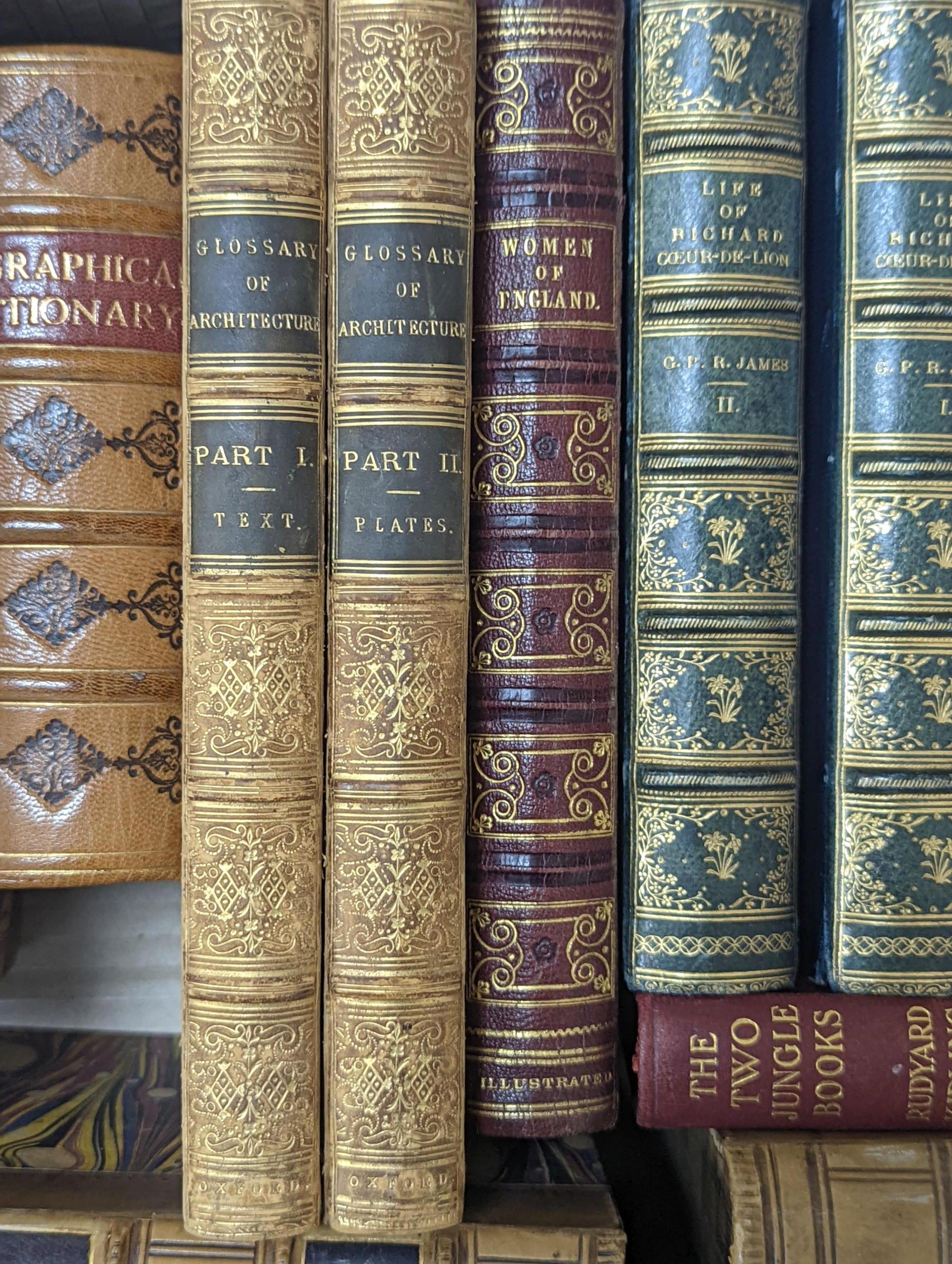 Bindings - Octavo Volumes, various styles in calf and morocco, 18th and 19th century (21 in total)